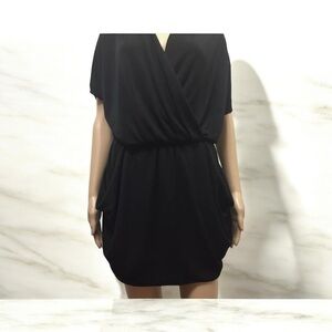 Rachel Roy Black Faux Wrap Mini Dress